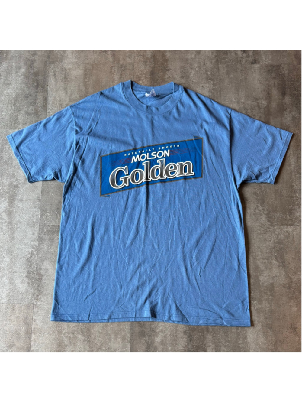 Vintage Molson Golden Beer Shirt Mens XL Made in USA Blue